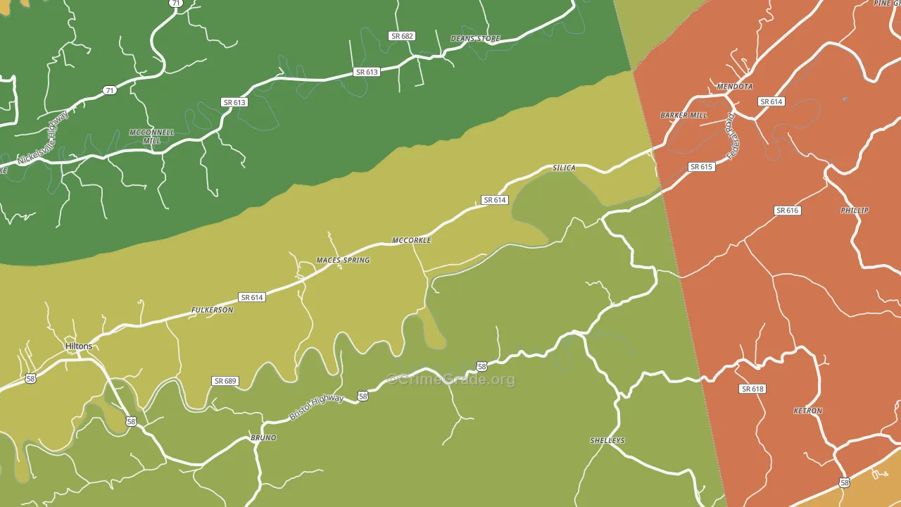 McCorkle, VA Map of Drug-Related Crime Rates