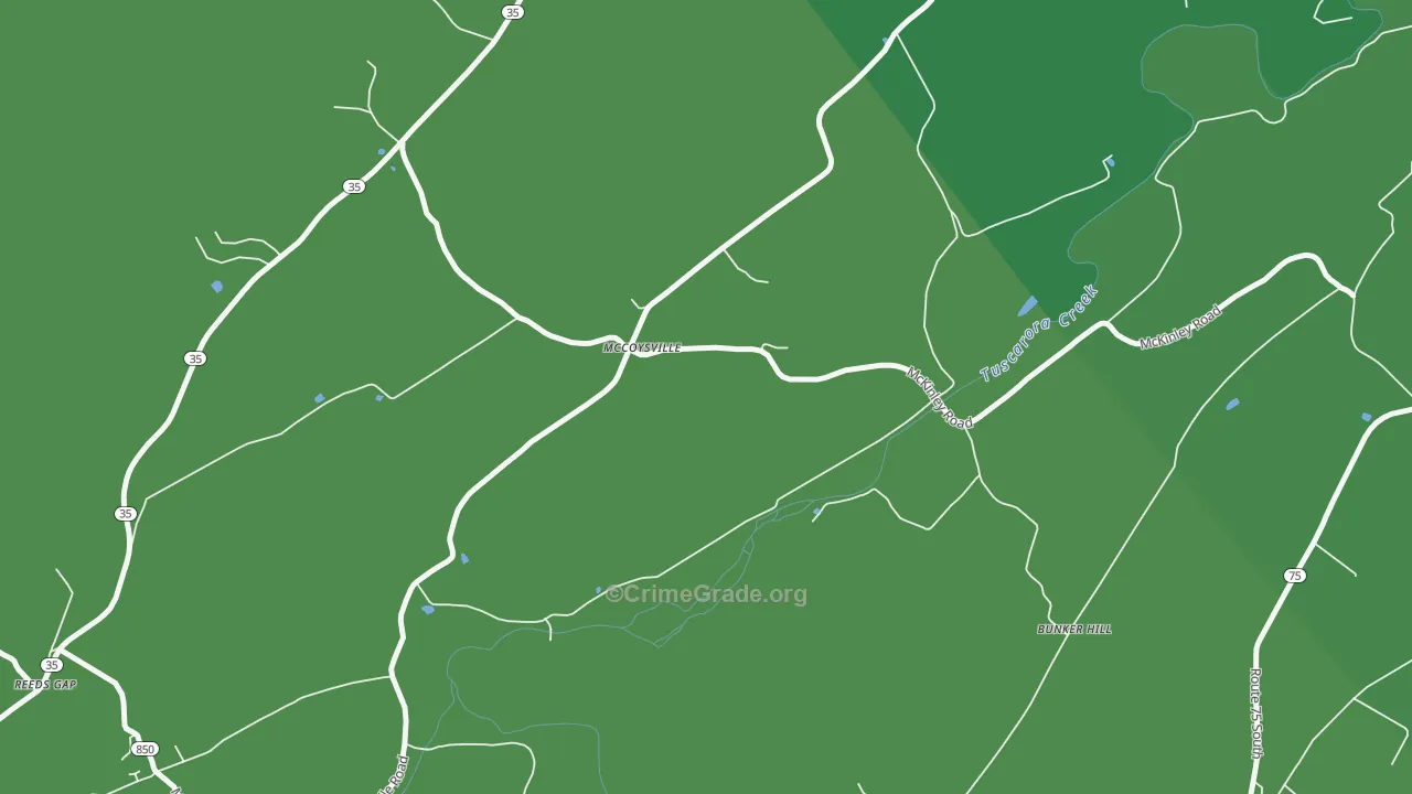 McCoysville, PA Map of Drug-Related Crime Rates