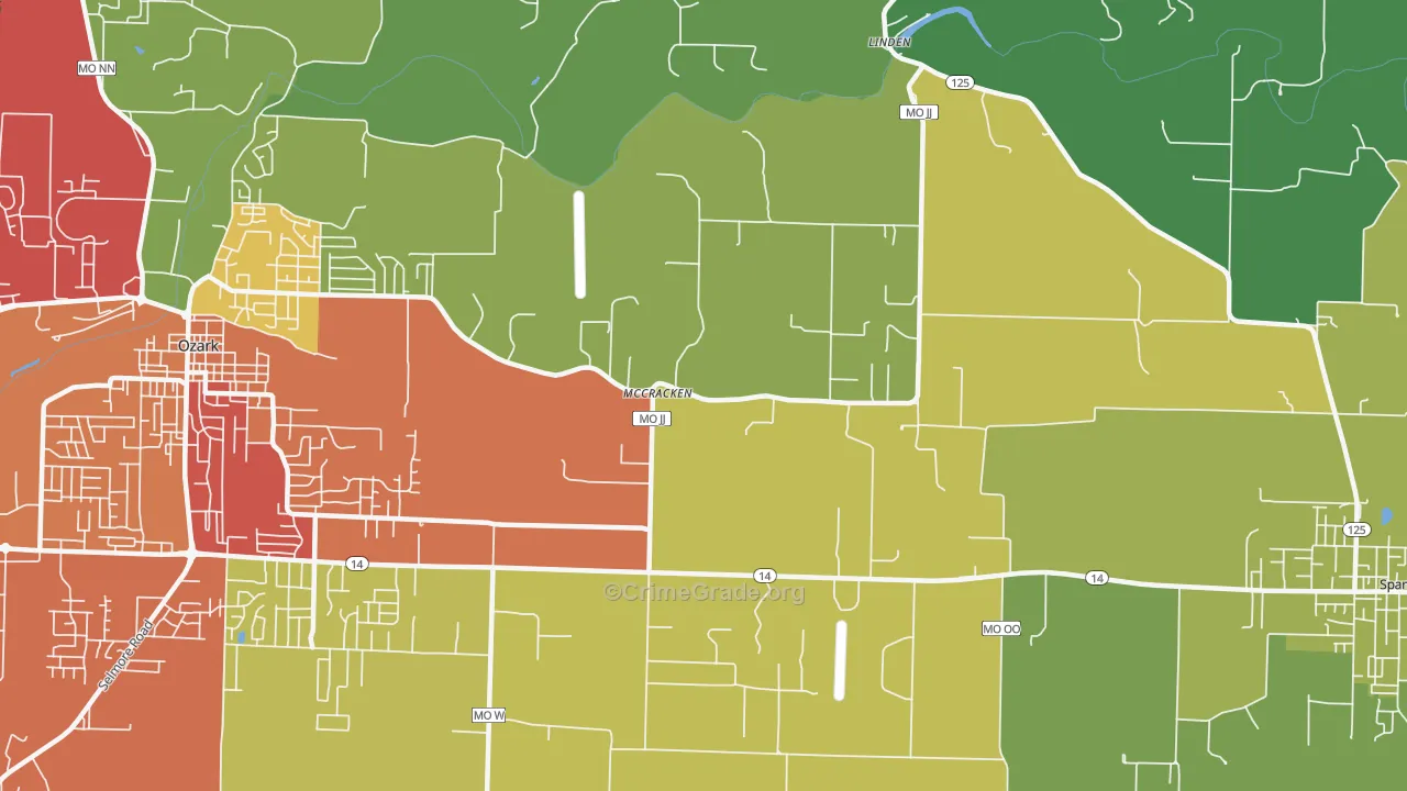 McCracken, MO Map of Drug-Related Crime Rates
