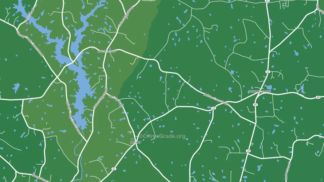 McCray, NC Map of Drug-Related Crime Rates