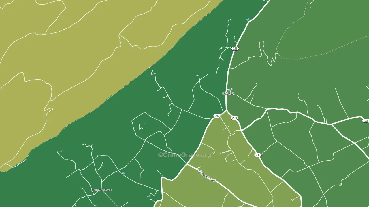 McCrea, PA Map of Drug-Related Crime Rates