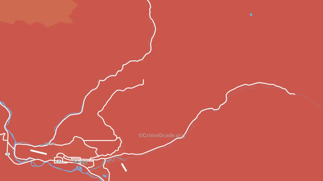 McCredie Springs, OR Map of Drug-Related Crime Rates