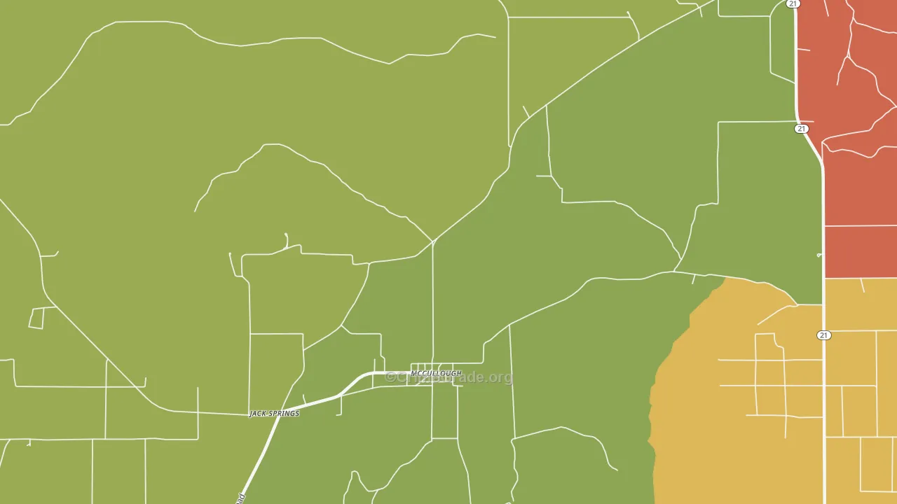 McCullough, AL Map of Drug-Related Crime Rates