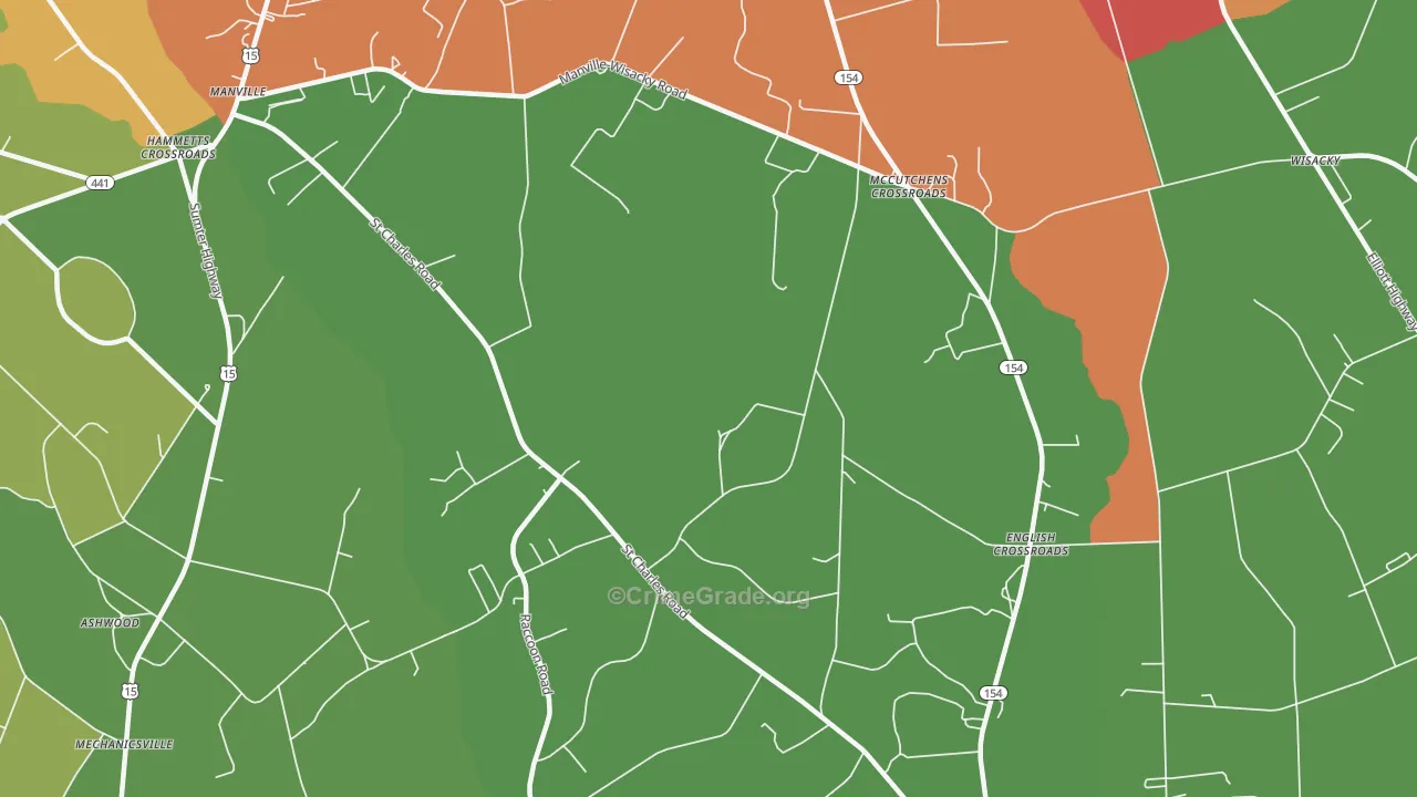 McCutchens Crossroads, SC Map of Drug-Related Crime Rates