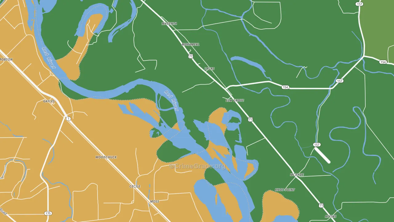 McDade, LA Map of Drug-Related Crime Rates