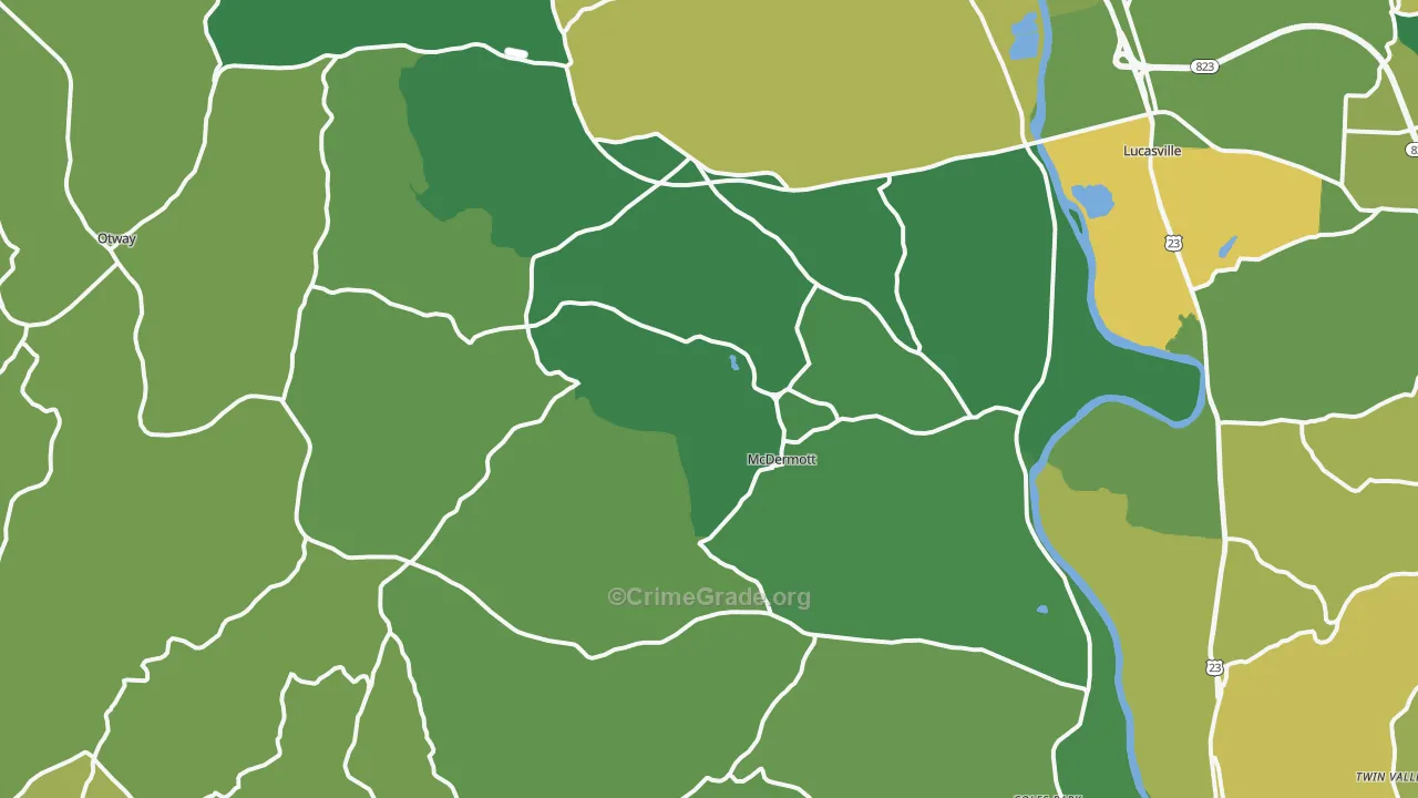 McDermott, OH Map of Drug-Related Crime Rates