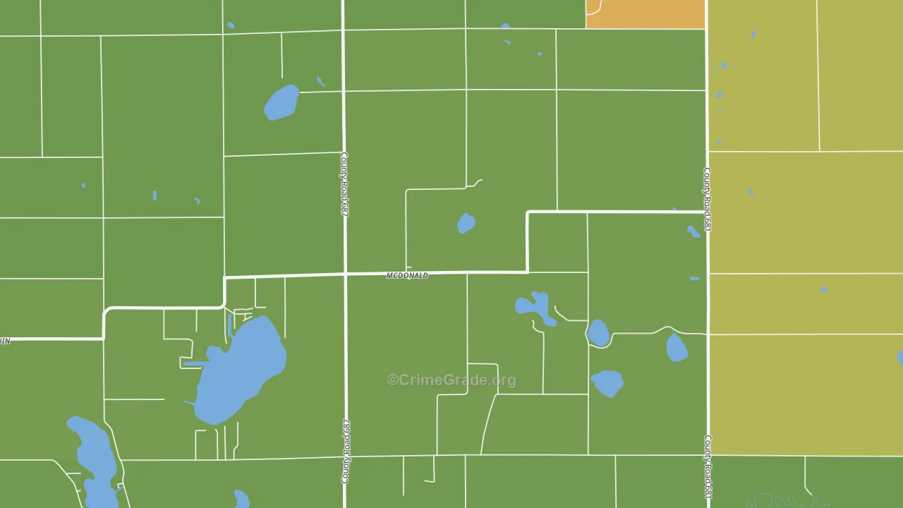 McDonald, MI Map of Drug-Related Crime Rates