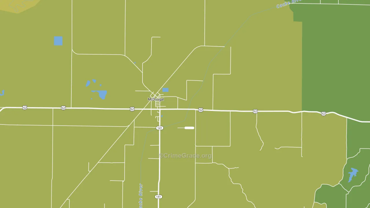 McDougal, AR Map of Drug-Related Crime Rates
