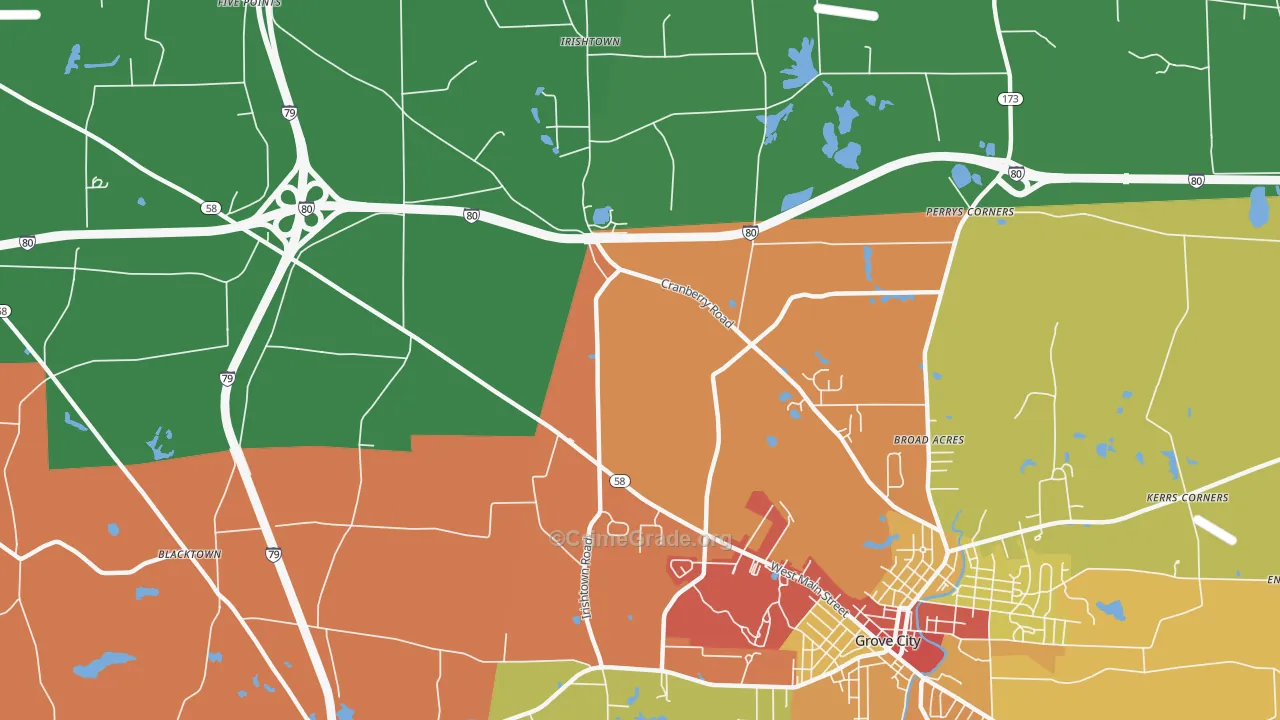 McDowell Corners, PA Map of Drug-Related Crime Rates