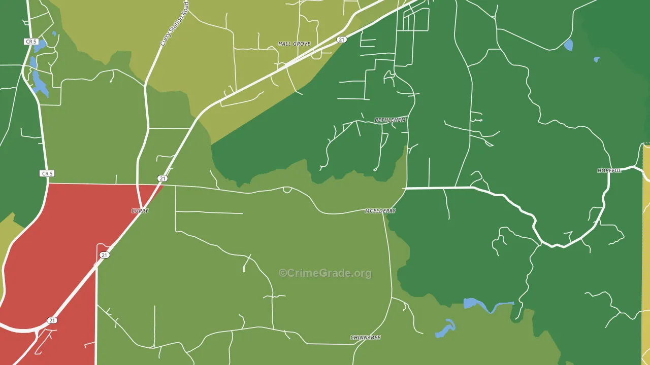 McElderry, AL Map of Drug-Related Crime Rates