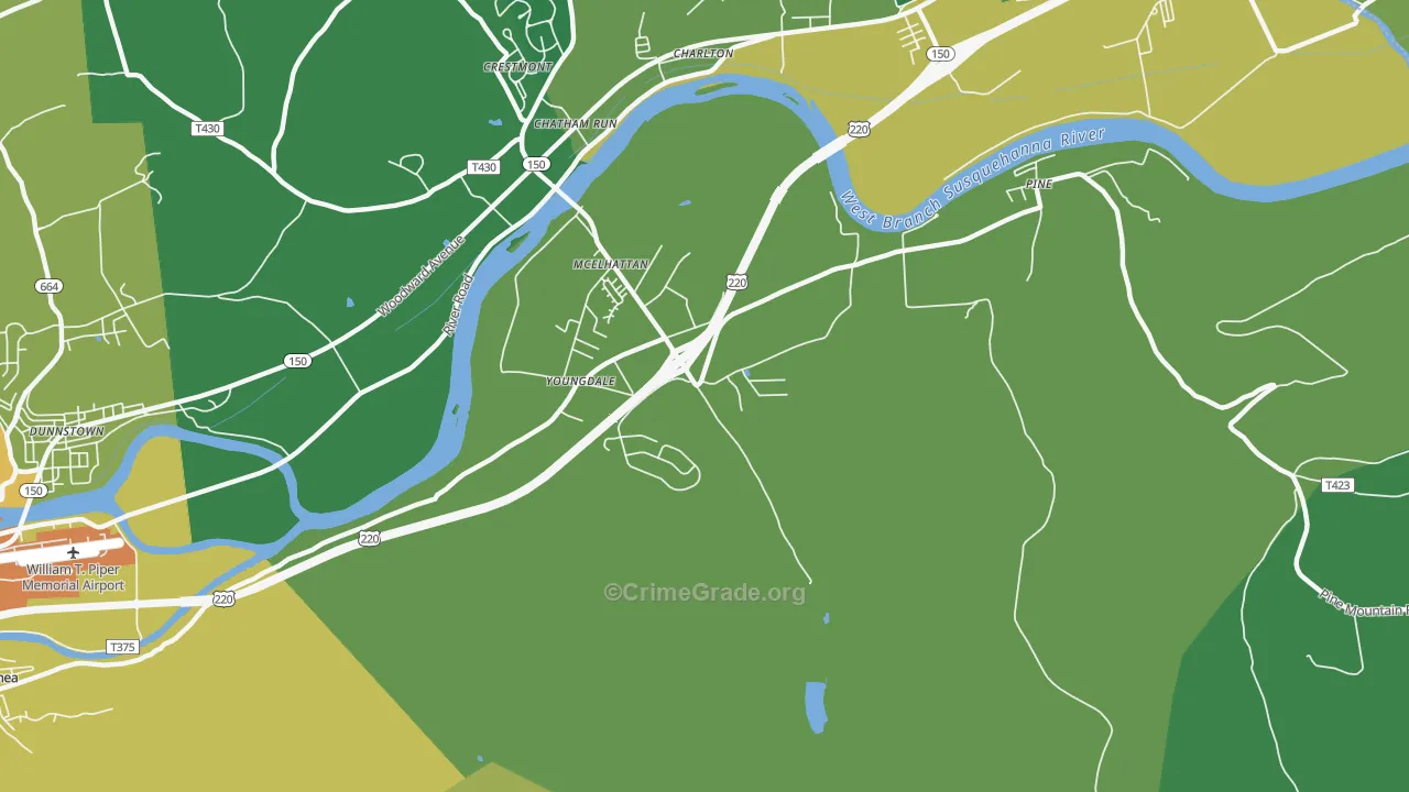McElhattan, PA Map of Drug-Related Crime Rates
