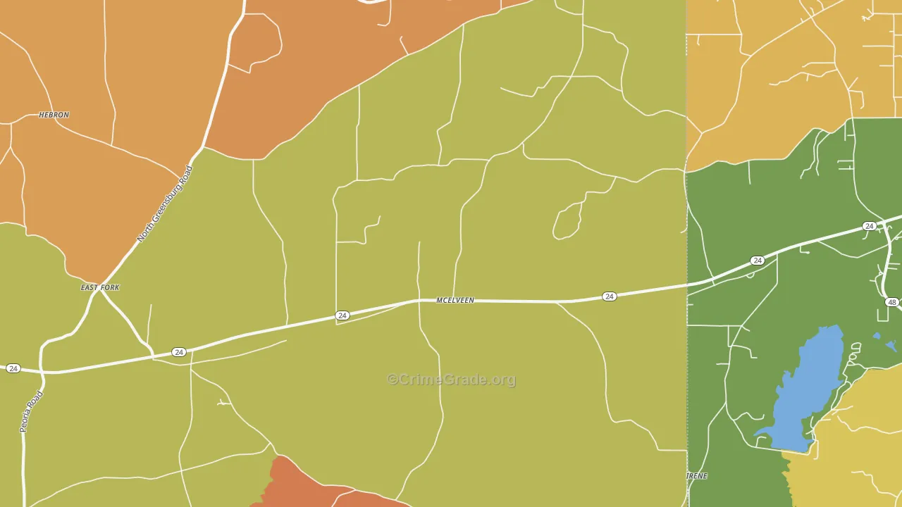 McElveen, MS Map of Drug-Related Crime Rates