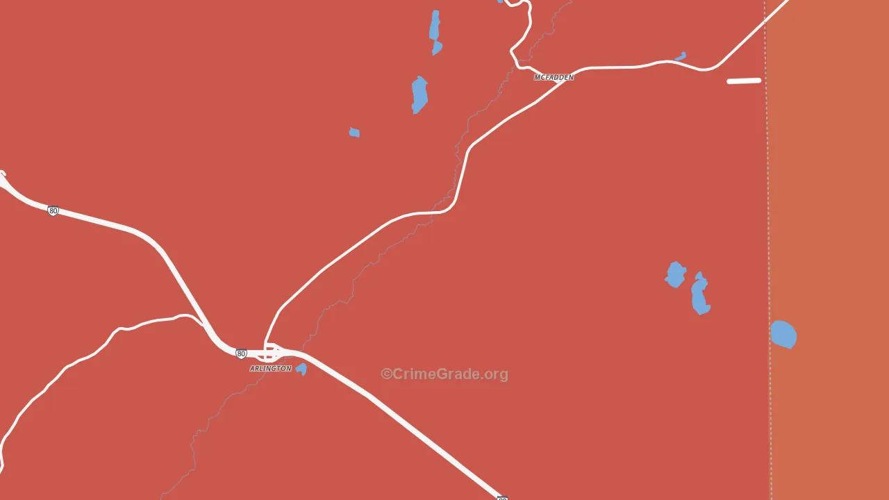 McFadden, WY Map of Drug-Related Crime Rates