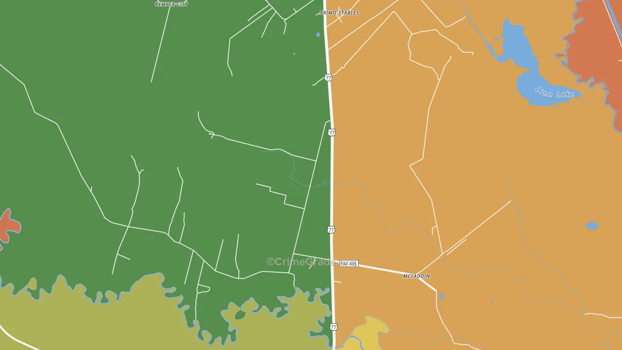 Mcfaddin, TX Map of Drug-Related Crime Rates