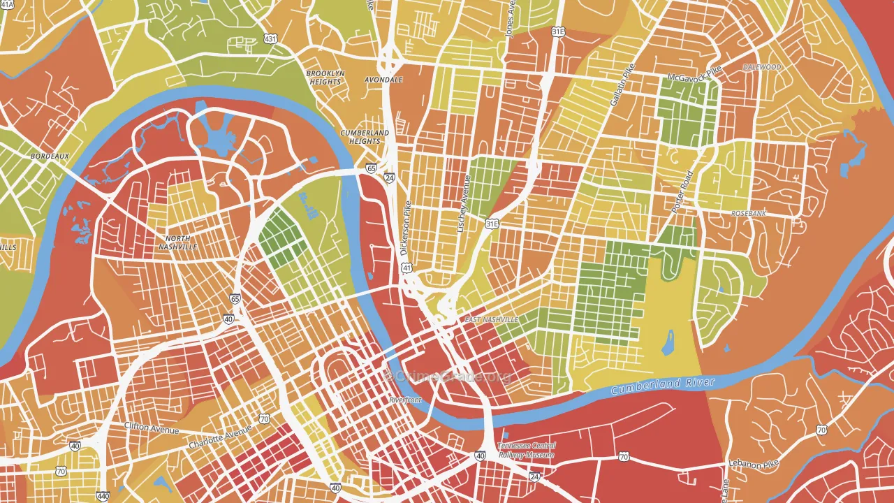 McFerrin Park, Nashville, TN Map of Drug-Related Crime Rates