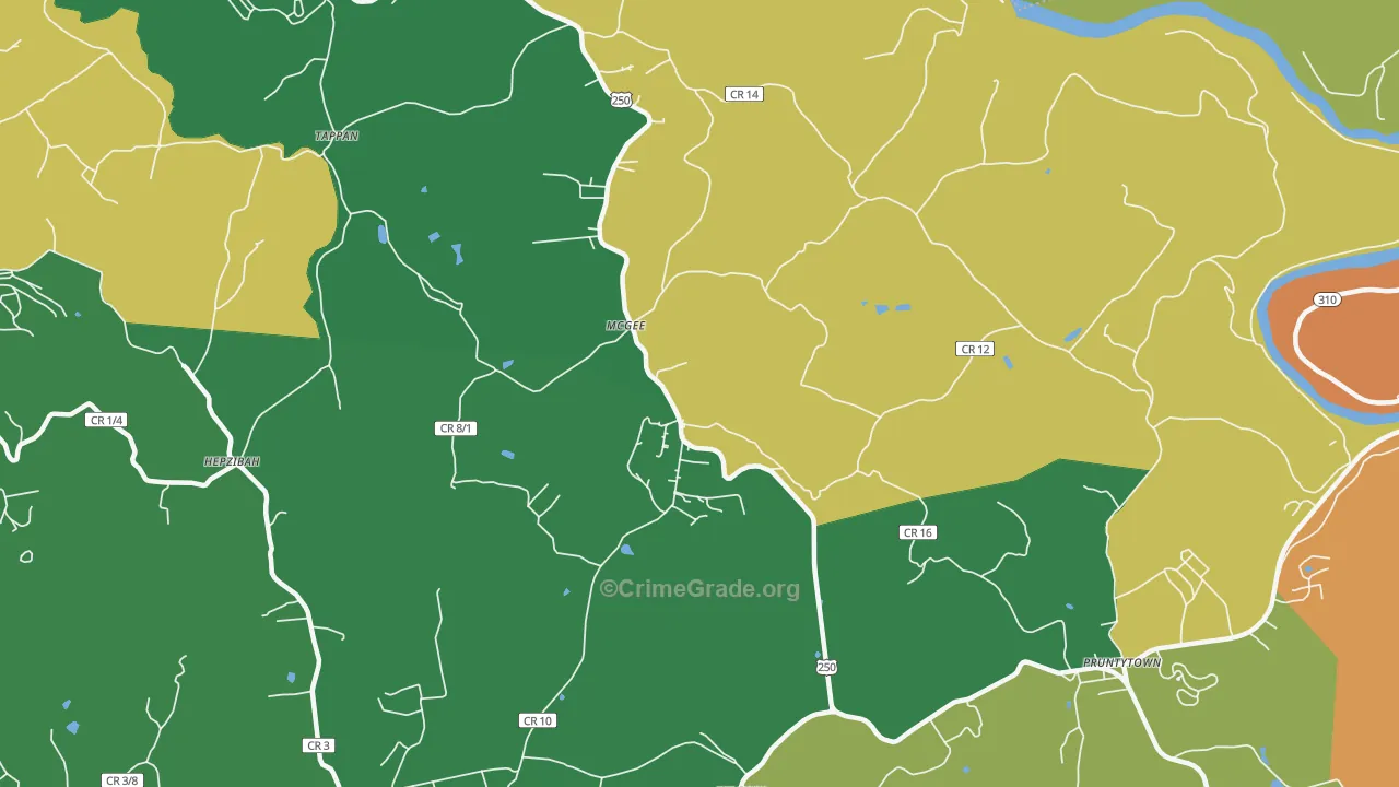 McGee, WV Map of Drug-Related Crime Rates