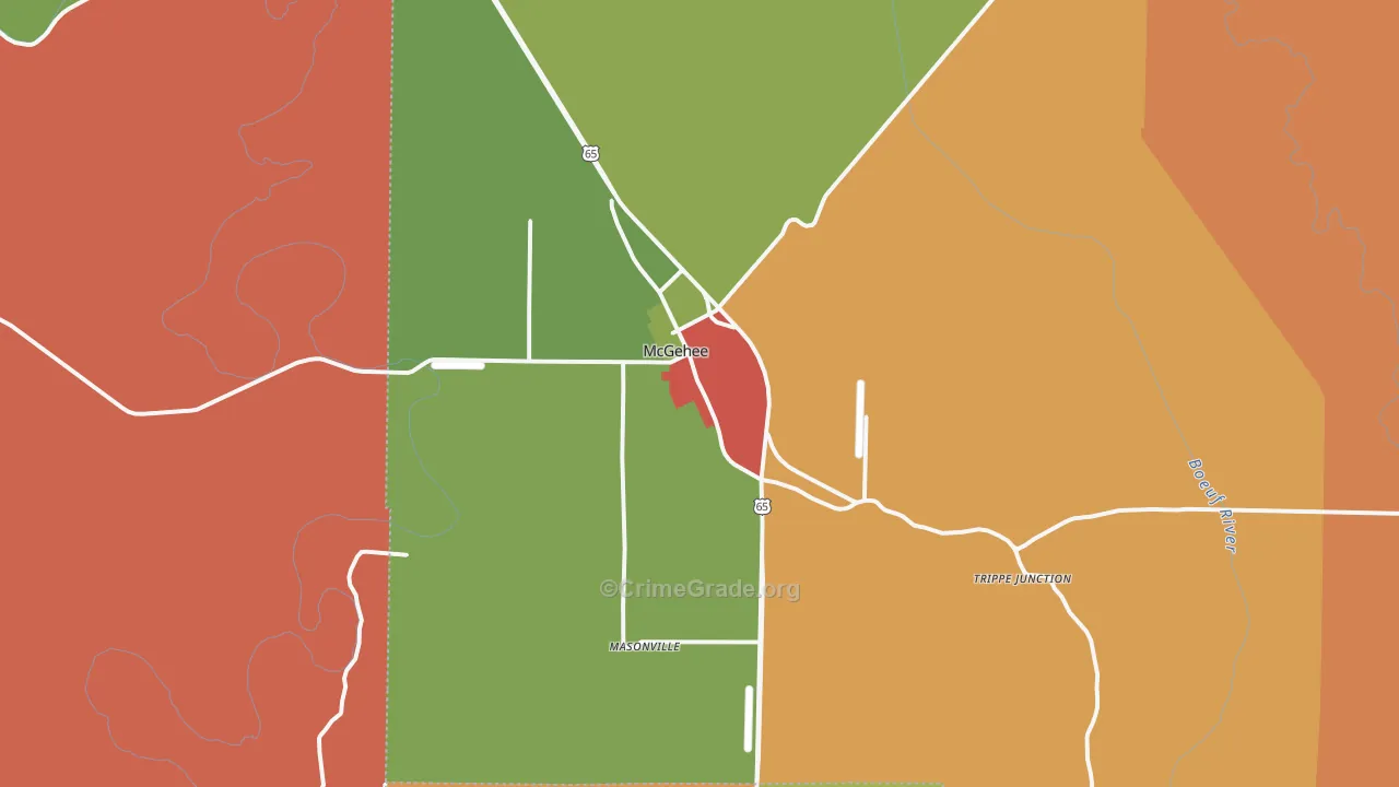 McGehee, AR Map of Drug-Related Crime Rates