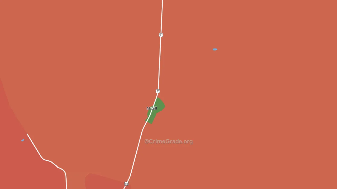 McGill, NV Map of Drug-Related Crime Rates