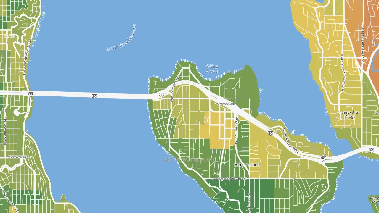 McGilvra, Mercer Island, WA Map of Drug-Related Crime Rates