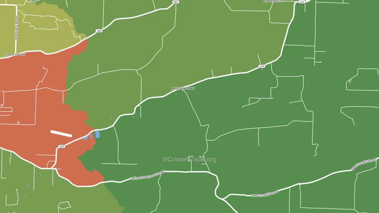 McGintytown, AR Map of Drug-Related Crime Rates