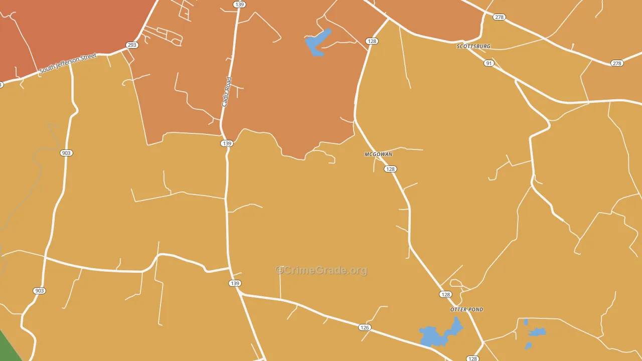 McGowan, KY Map of Drug-Related Crime Rates
