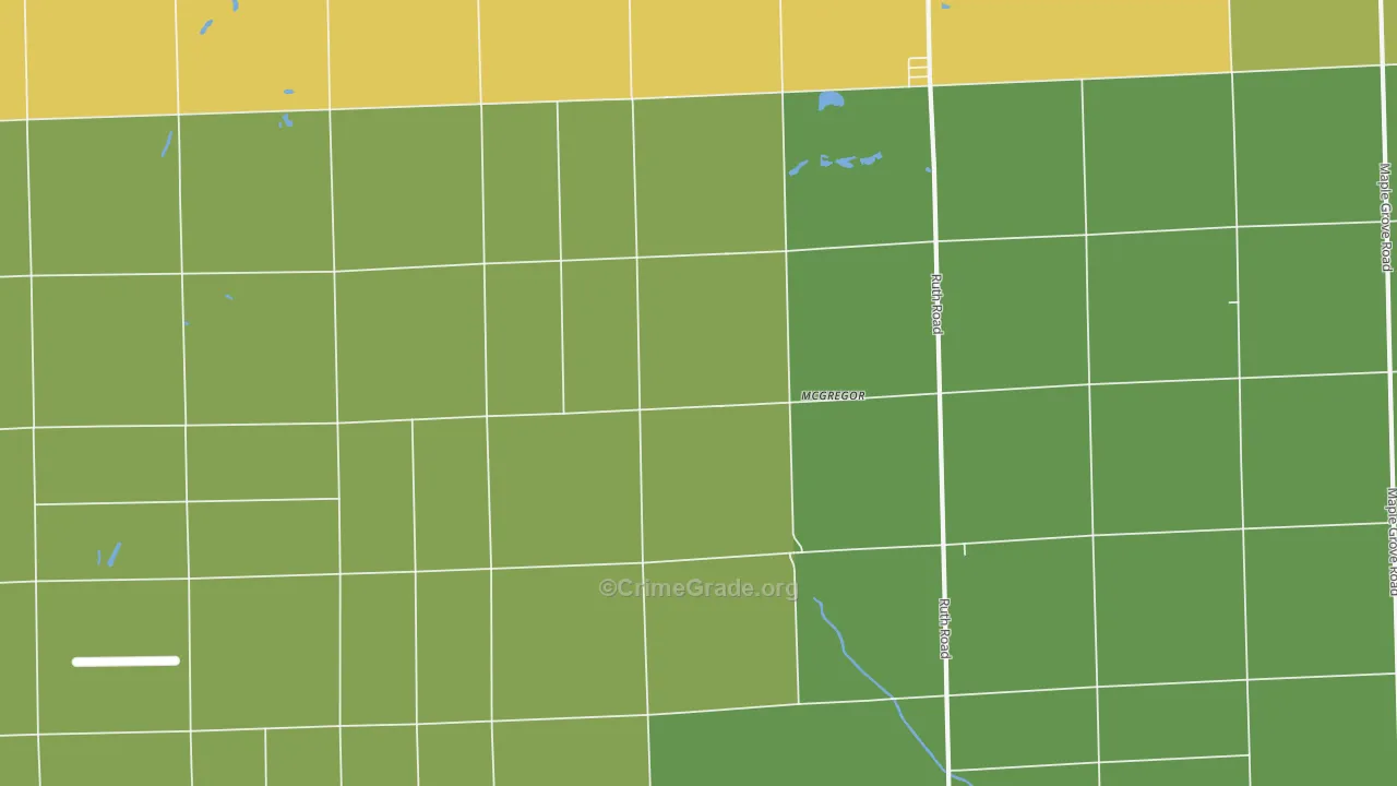 McGregor, MI Map of Drug-Related Crime Rates