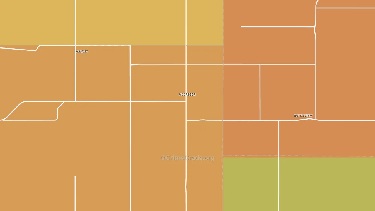 Mcgregor, ND Map of Drug-Related Crime Rates