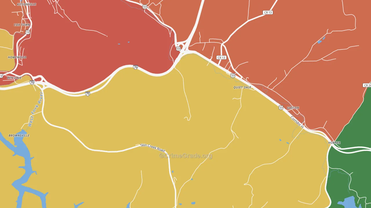 McGuire Park, WV Map of Drug-Related Crime Rates