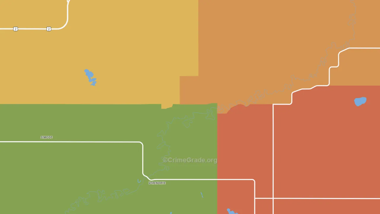 McHenry County, ND Map of Drug-Related Crime Rates