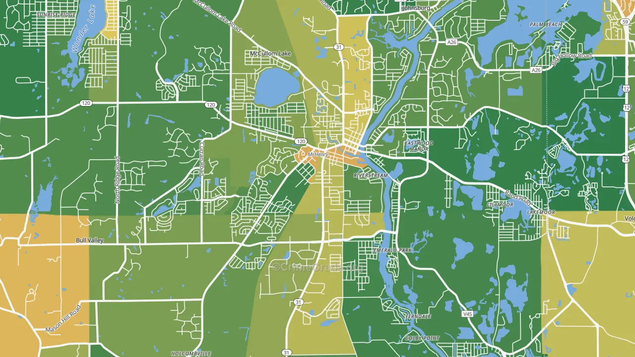 Mchenry, IL Map of Drug-Related Crime Rates