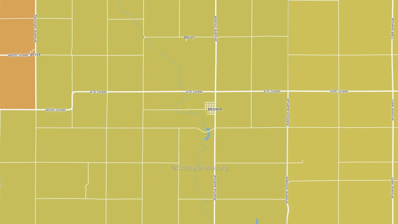 McIntire, IA Map of Drug-Related Crime Rates