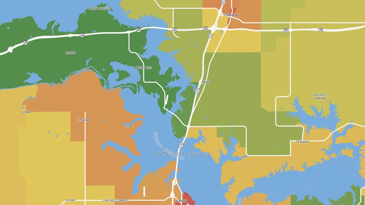 McIntosh County, OK Map of Drug-Related Crime Rates