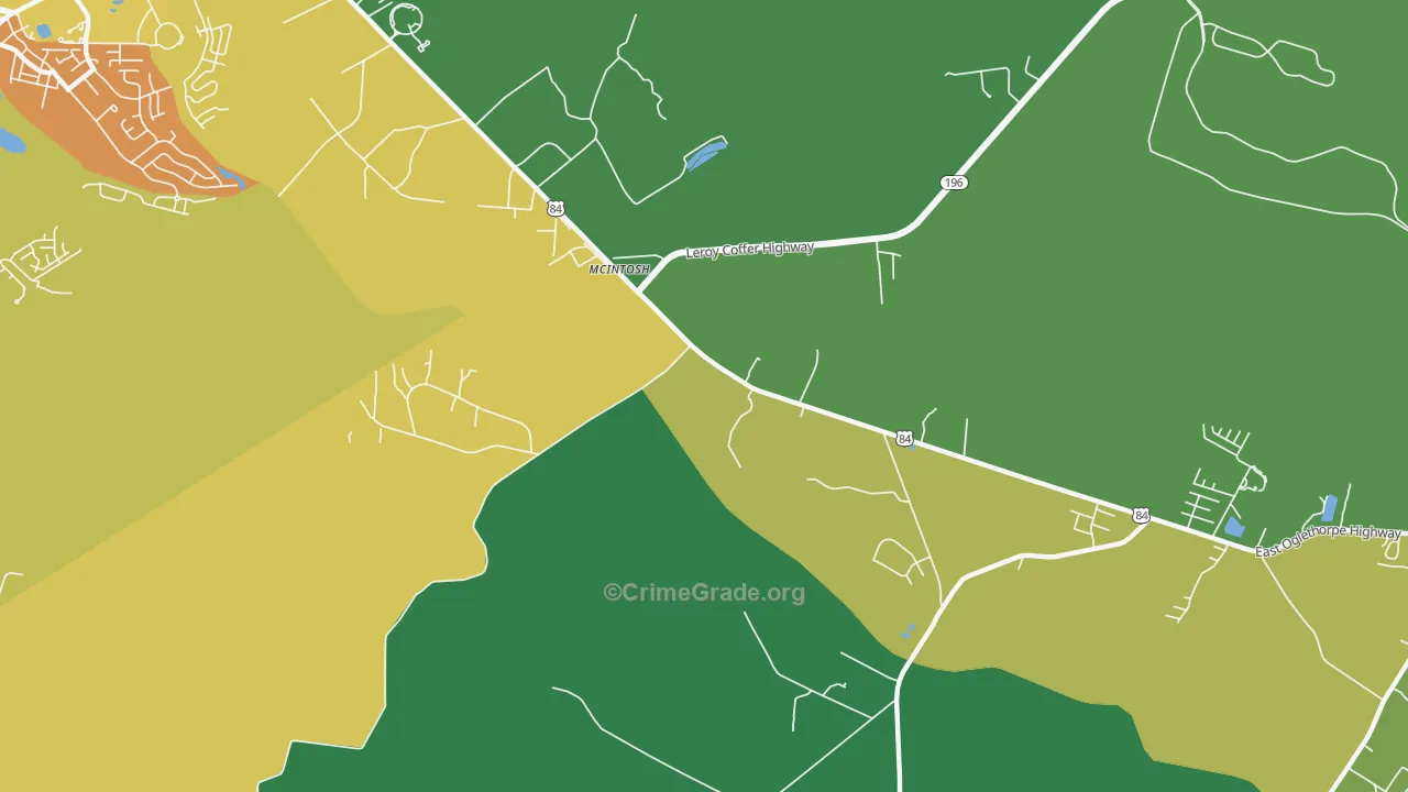 McIntosh, GA Map of Drug-Related Crime Rates