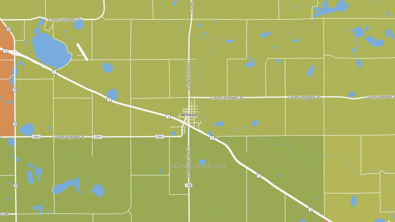 Mcintosh, MN Map of Drug-Related Crime Rates