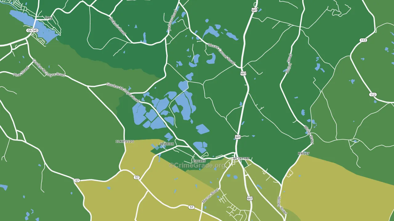 McIntyre, GA Map of Drug-Related Crime Rates