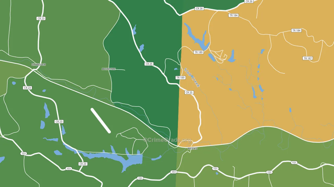 McIntyre, OH Map of Drug-Related Crime Rates