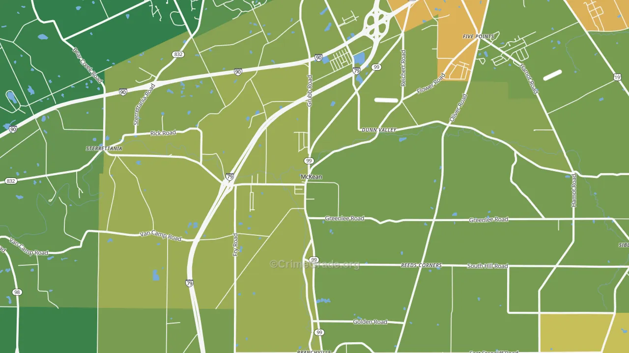 McKean, PA Map of Drug-Related Crime Rates