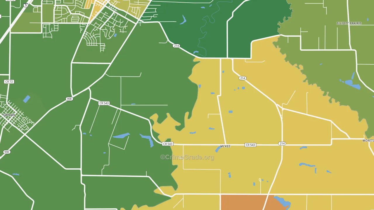 McKee, OR Map of Drug-Related Crime Rates