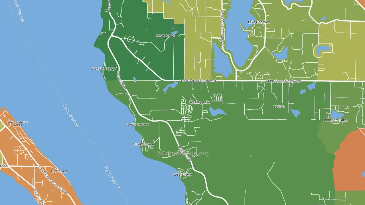 McKees Beach, WA Map of Drug-Related Crime Rates