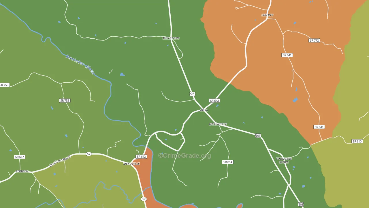 McKendree, VA Map of Drug-Related Crime Rates