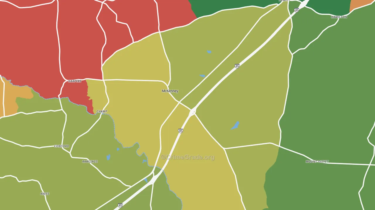 McKenney, VA Map of Drug-Related Crime Rates