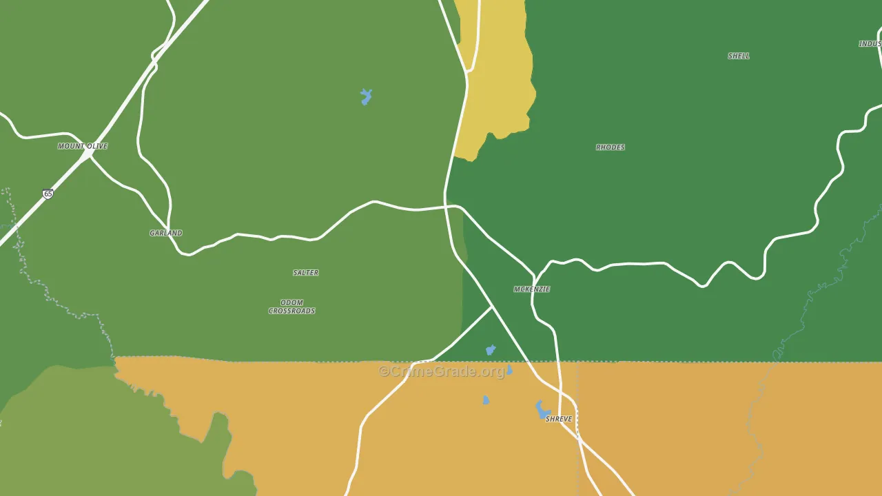 McKenzie, AL Map of Drug-Related Crime Rates