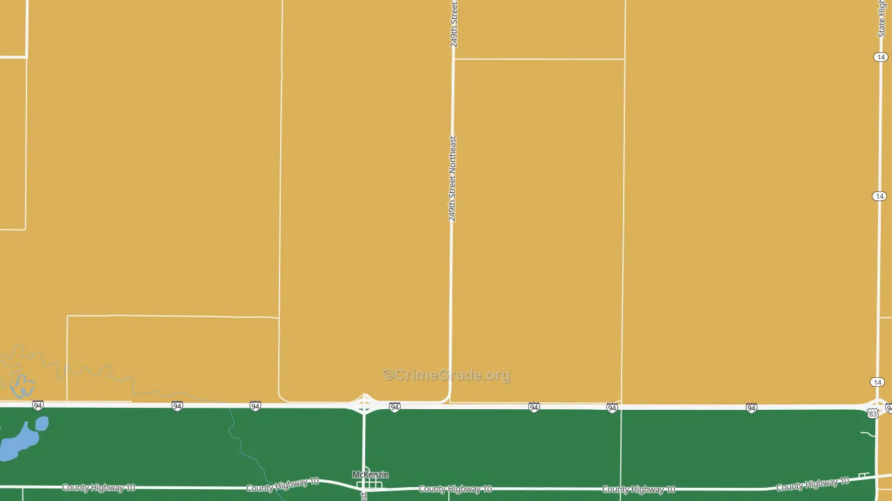 Mckenzie, ND Map of Drug-Related Crime Rates