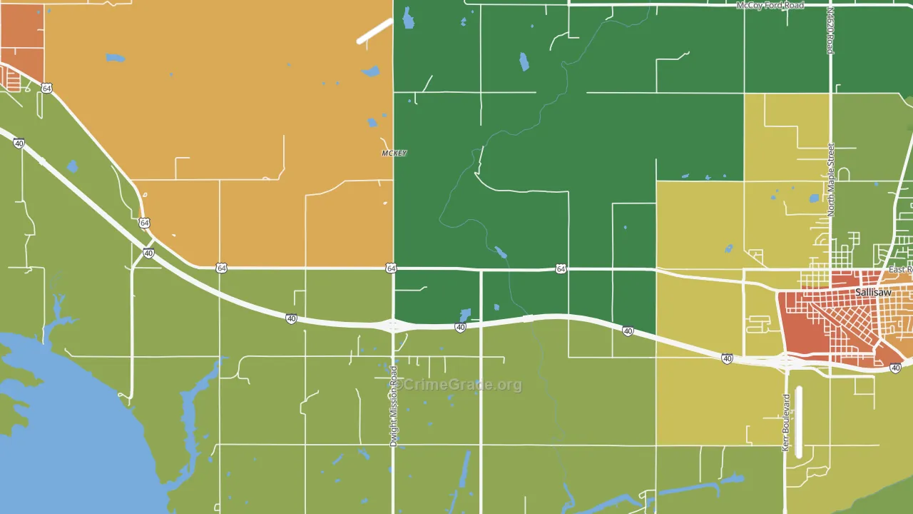 McKey, OK Map of Drug-Related Crime Rates