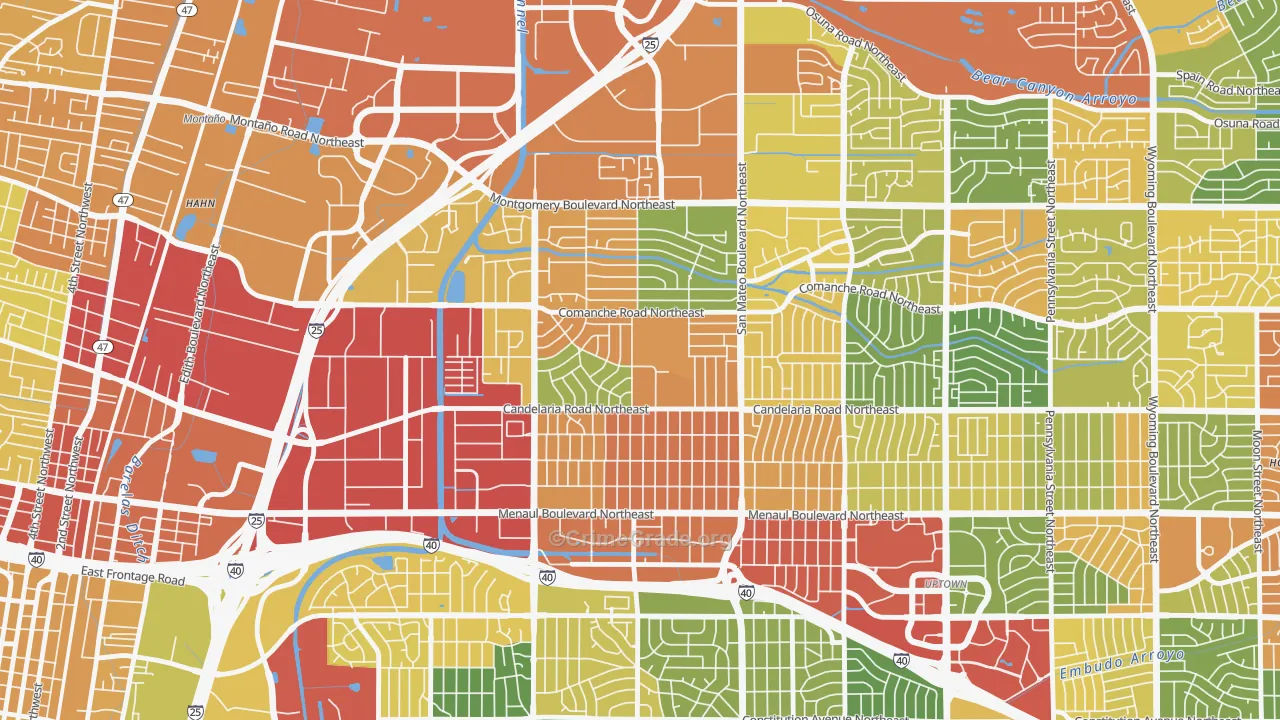McKinley, Albuquerque, NM Map of Drug-Related Crime Rates