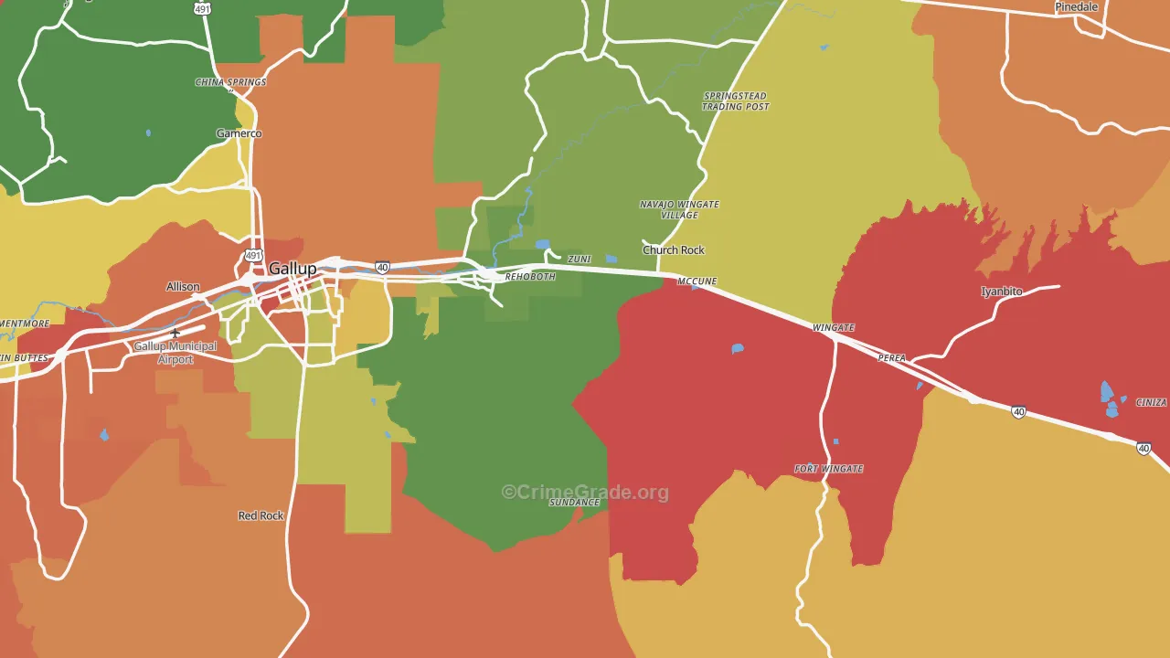 McKinley County, NM Map of Drug-Related Crime Rates