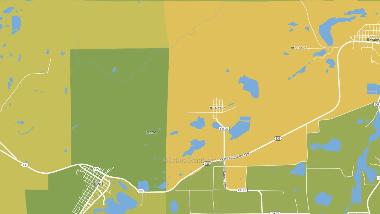 McKinley, MN Map of Drug-Related Crime Rates
