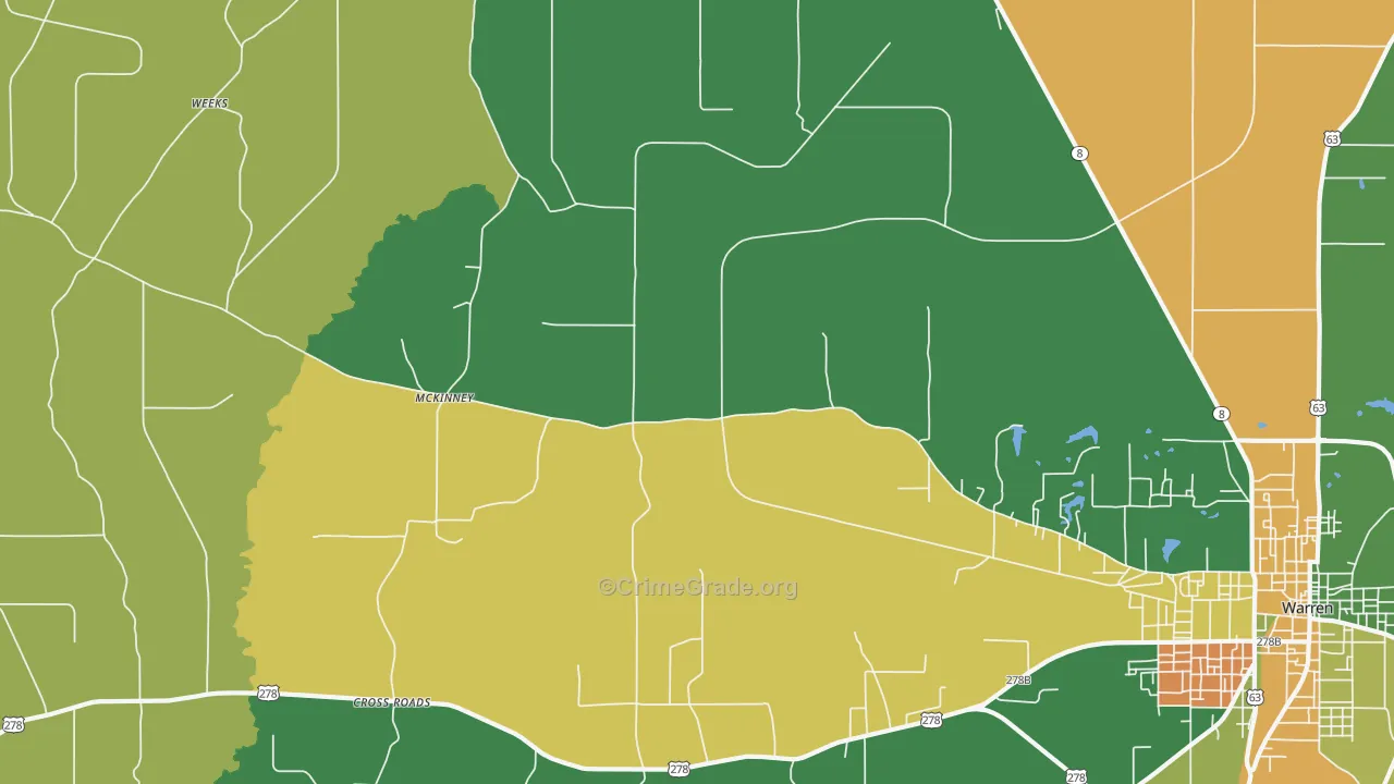 McKinney, AR Map of Drug-Related Crime Rates
