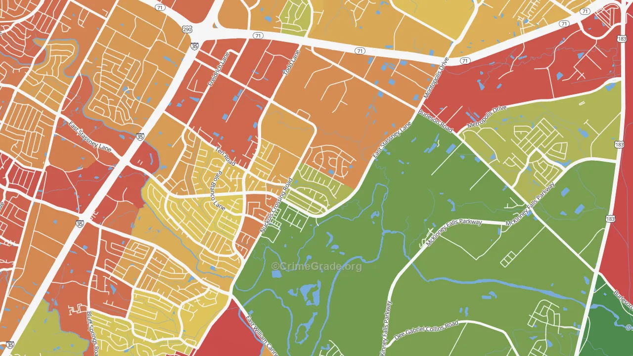 McKinney, Austin, TX Map of Drug-Related Crime Rates