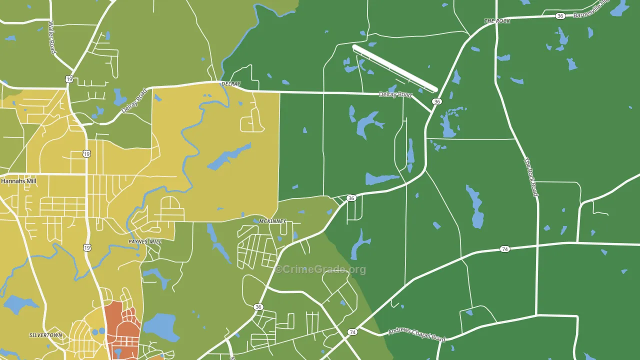 McKinney, GA Map of Drug-Related Crime Rates